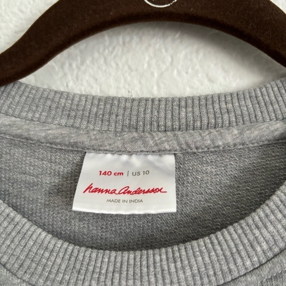 Hanna Andersson Girls Size 10 Gray Embroidered Hello Sunshine Dress - Picture 2 of 6